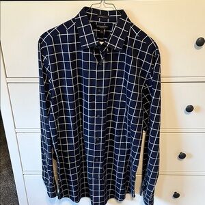 Men's Banana Republic Navy Blue Checkered Shirt
